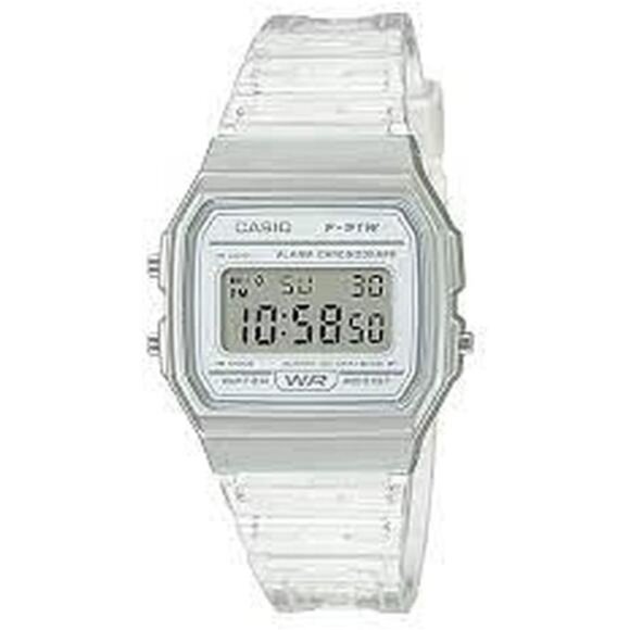 Casio Quartz Watch with Resin Strap, Clear, 20 (Model: F-91WS-7CF) - Picture 1 of 6